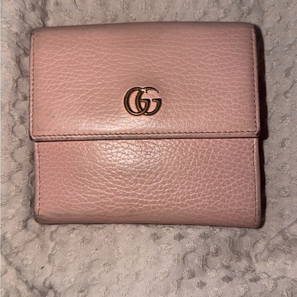 Gucci Pink Leather Bifold Wallet